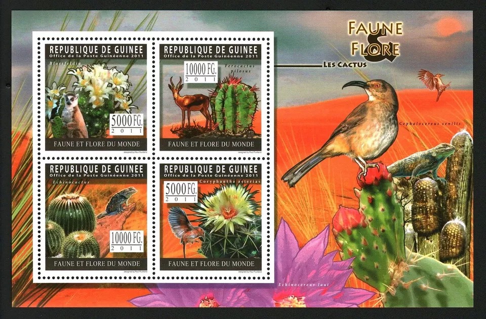Guinee 2011 Flora Birds Flowers  M/S HMN