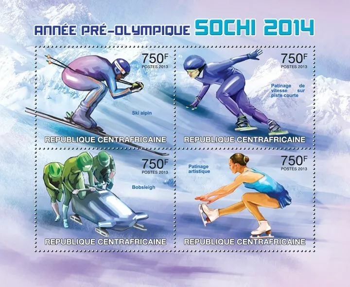 central africa 2015 Sochi M/S MNH