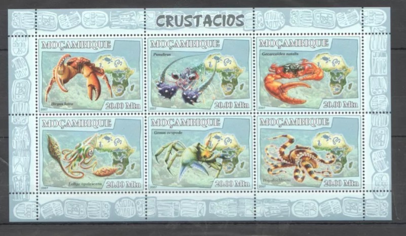 Mozambique 2009 Marine Life Crabs M/S MNH