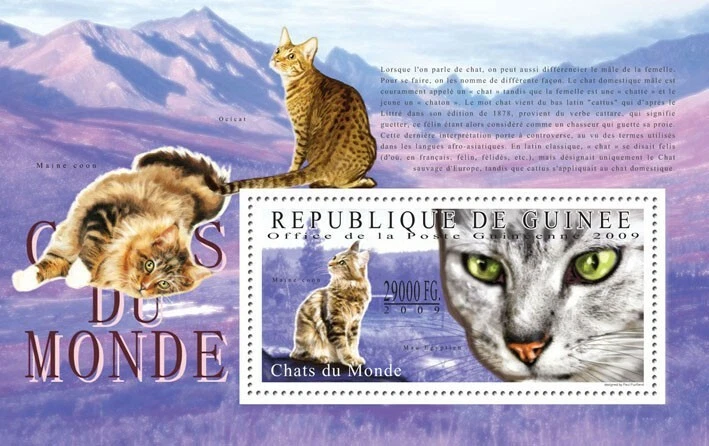 Guinee 2009  Cats of The World II M/S MNH