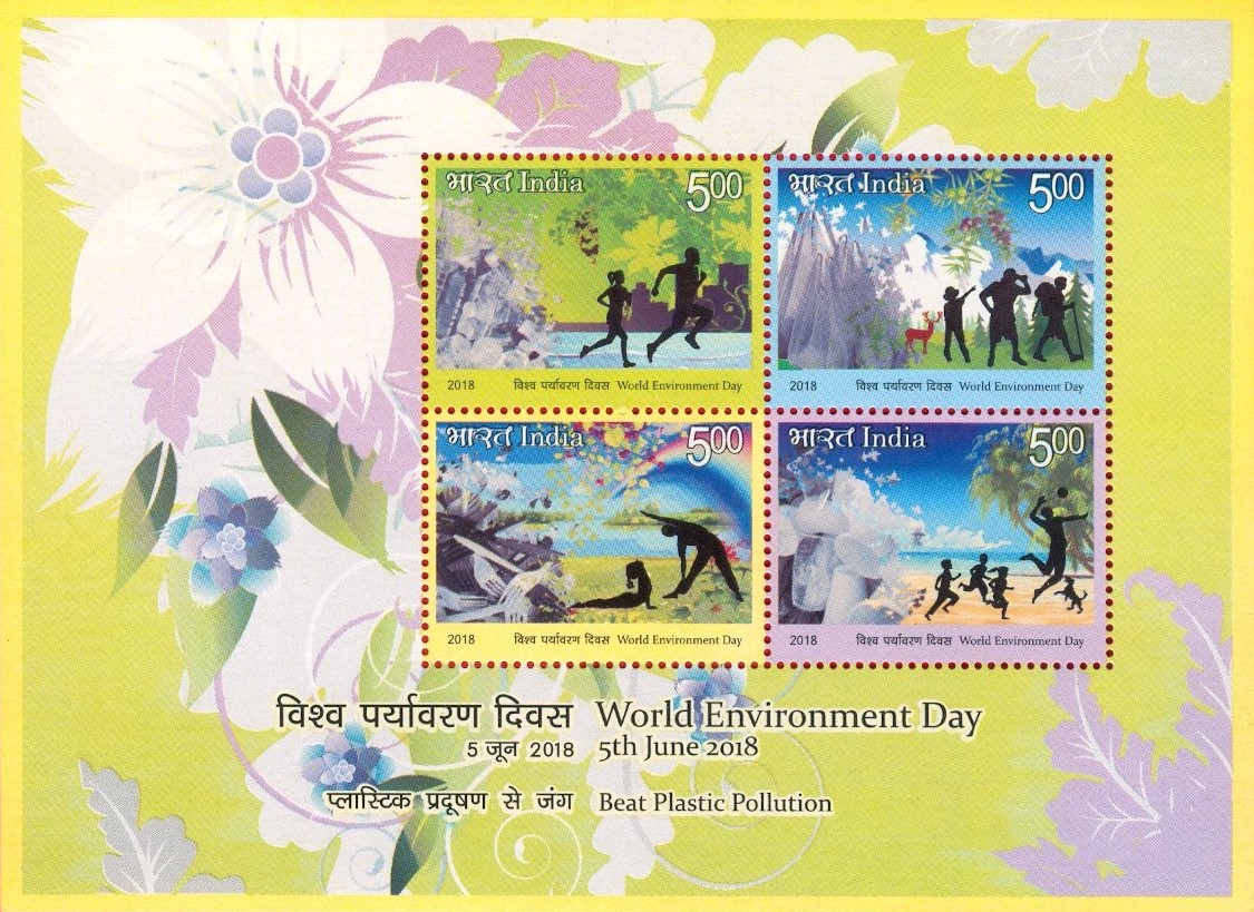 India 2018 Beat Plastic Pollution Miniature Sheet MNH