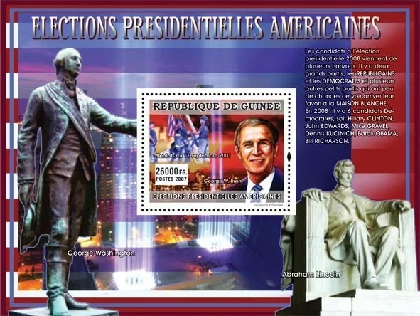 Guinee 2007 Election of American Presidents G.W.Bush M/S MNH