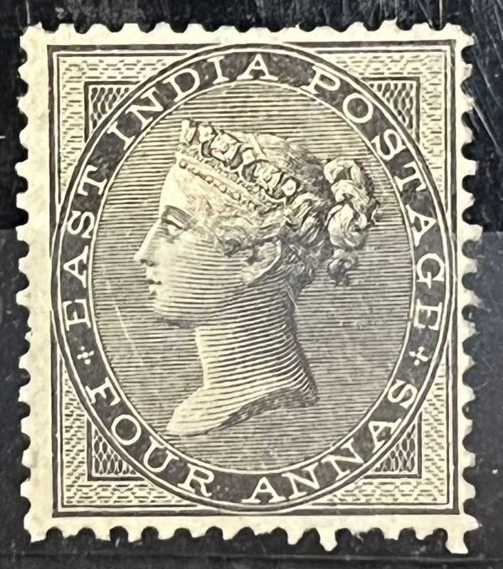 India 1856 QV East India NO WATERMARK SG 45 4as Black Mint SG Cat Val £1100